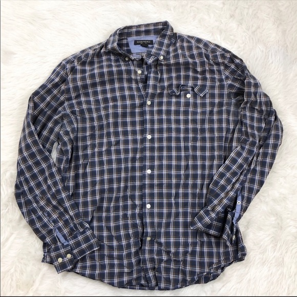Banana Republic Other - Banana Republic Brown Blue Plaid Button Down
